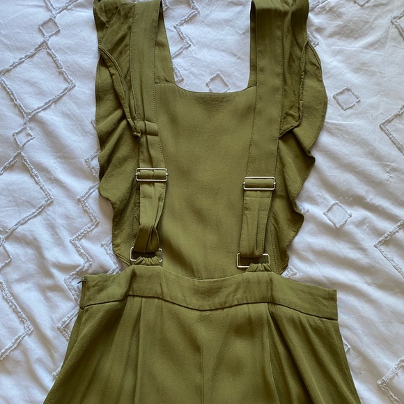 Zara olive culotte overall jumpsuit - Picture 5 of 14